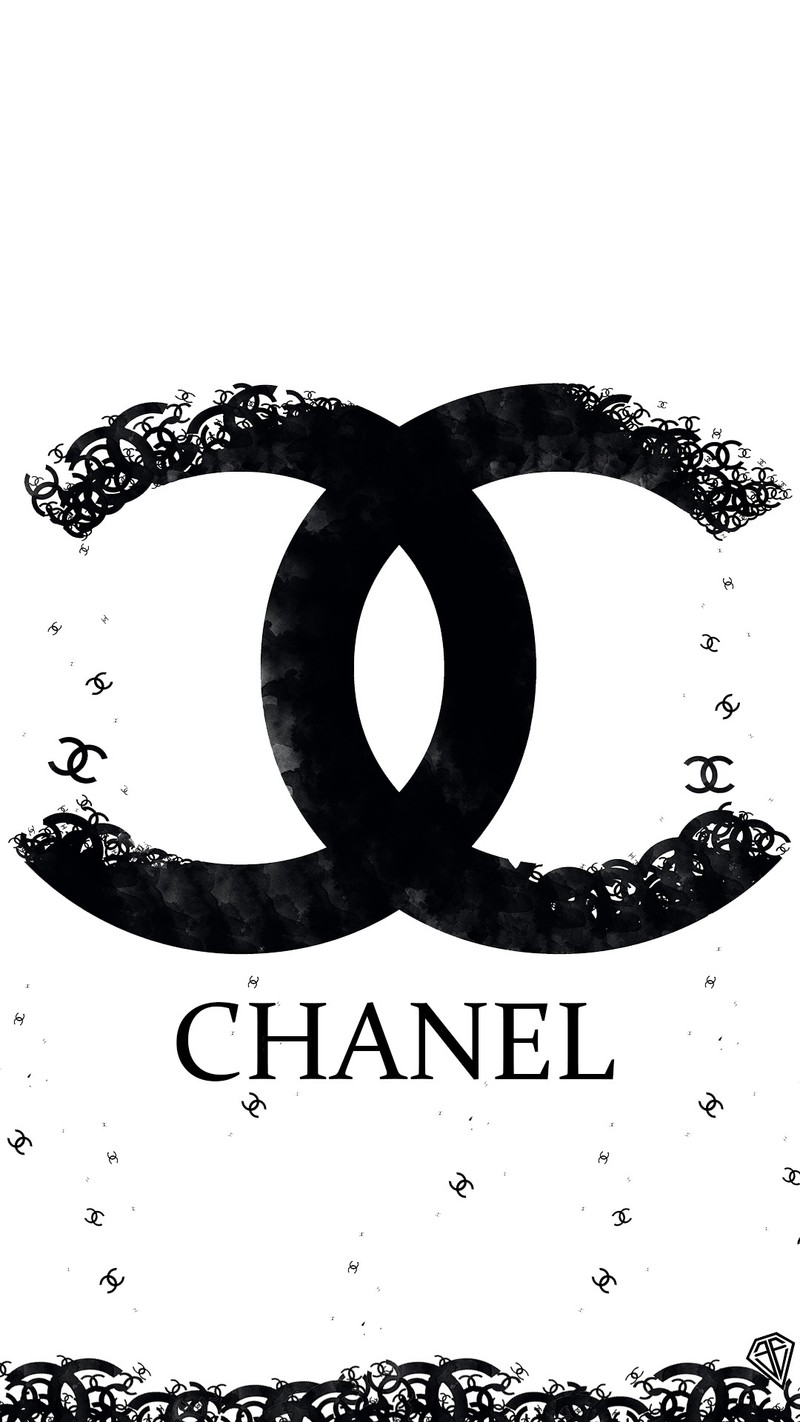 Черно-белое изображение логотипа chanel с кружевной рамкой (красивый, черно белый, cc, шарль де шанель, chanel)