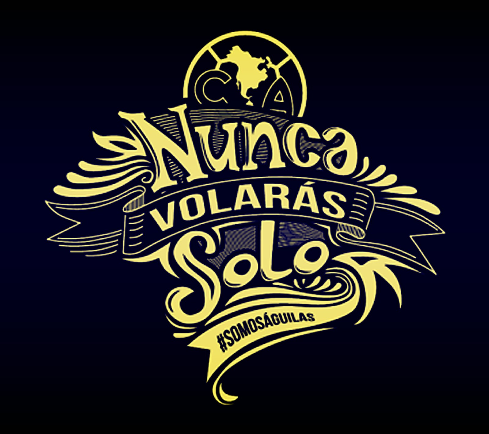 Um logotipo para uma vinícola chamada nunco voltaras solo (águias, azulcrema, ca, campeão, club américa)