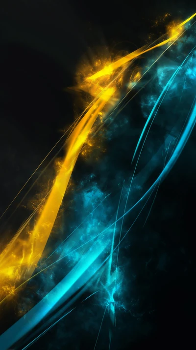 Fundo abstrato azul elétrico e amarelo em 1080p