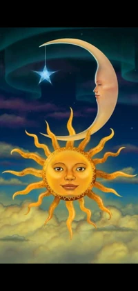 Celestial Harmony: Sun, Moon, and Star