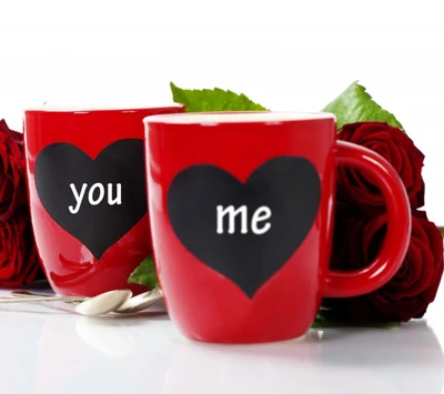 Love in Every Sip: Red Heart Cups for You and Me