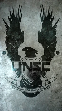 Emblema UNSC em fundo texturizado