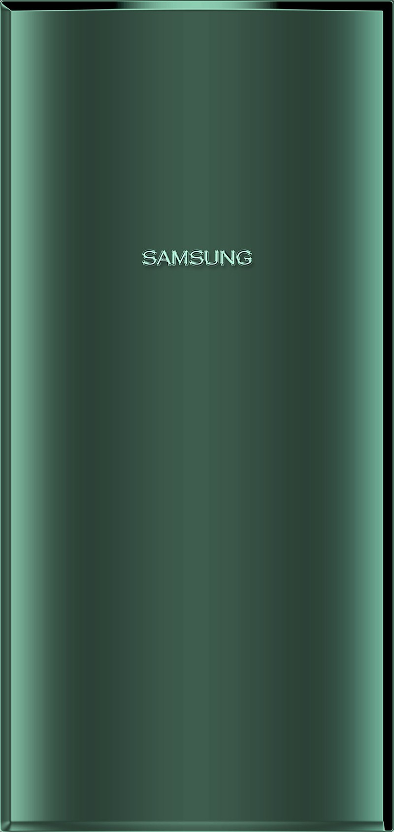 Крупный план зеленого телефона samsung на черном фоне (android, галактика, логотип, заметка, note 10)