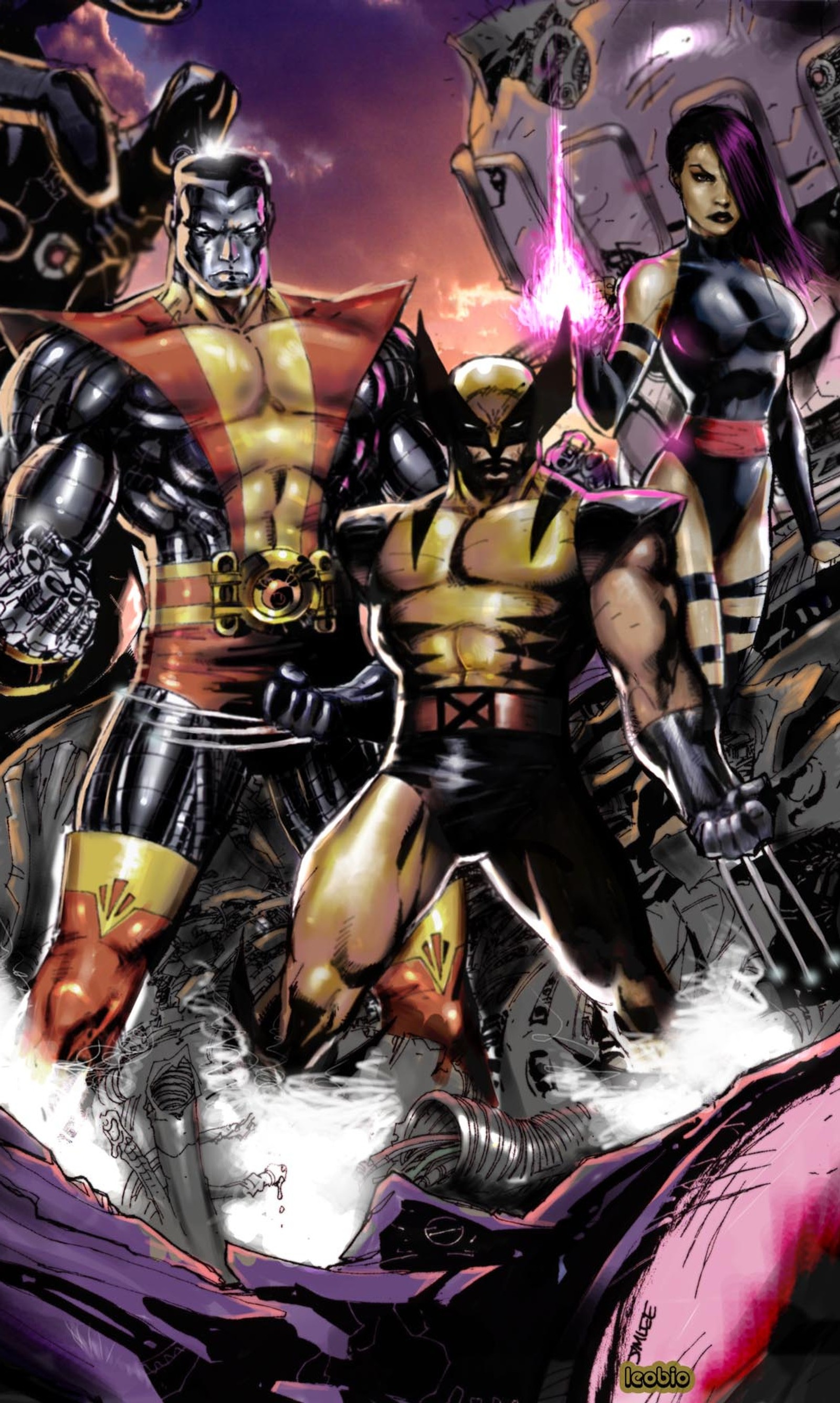 colosus, marvel, psylocke, wolverine, x men wallpaper