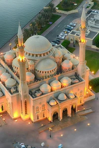 al noor masjid sharjah, masjid wallpaper