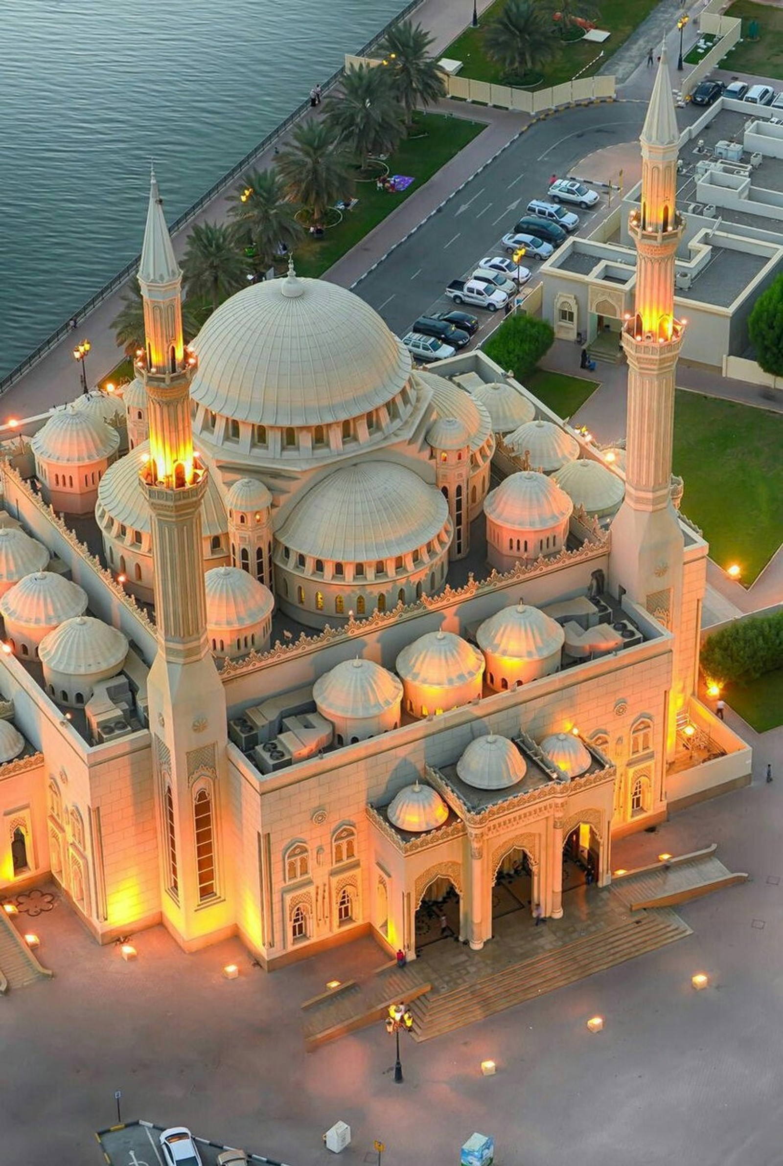 Скачать обои al noor masjid sharjah, масджид, masjid