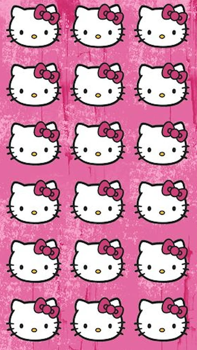 Padrões fofos da Hello Kitty em rosa com gravatas