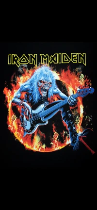 Iron Maiden: Eddie no baixo em uma apresentação ardente