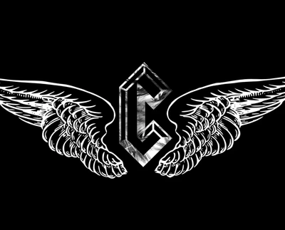 Stylized black and white wings framing a prominent letter "G" design.