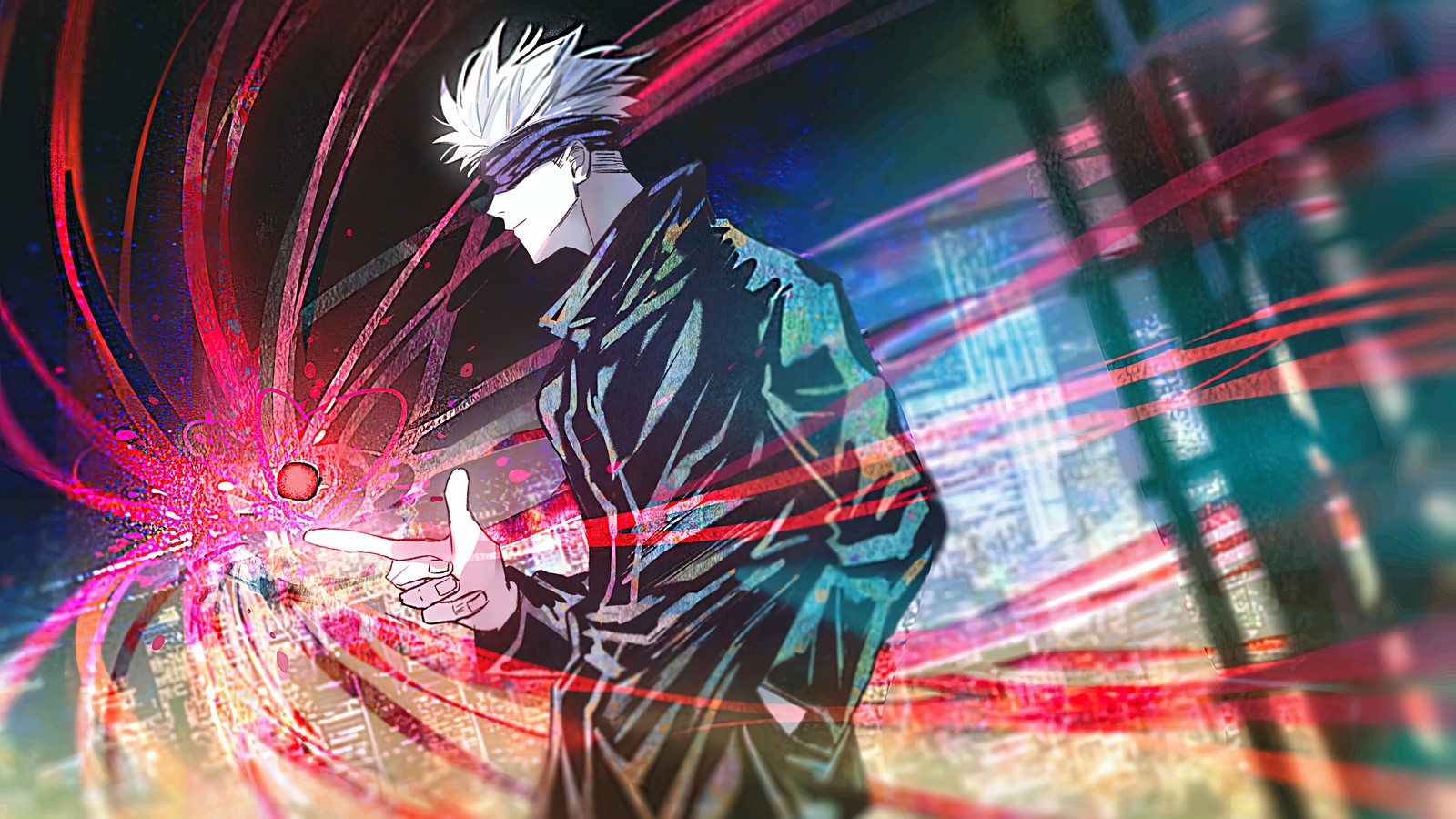 Anime, anime, anime art, anime boy, anime, anime wallpaper (satoru gojo, red reversal, jujutsu kaisen, sorcery fight, 呪術廻戦)