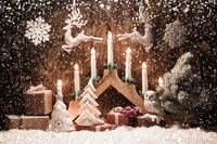 christmas day, candle, new year, snow, winter wallpaper