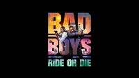 Bad Boys: Ride or Die - Une affiche de film dynamique mettant en scène des personnages emblématiques sur un fond noir frappant