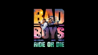 Bad Boys: Ride or Die - Ein dynamisches Filmplakat mit ikonischen Charakteren vor einem auffälligen schwarzen Hintergrund