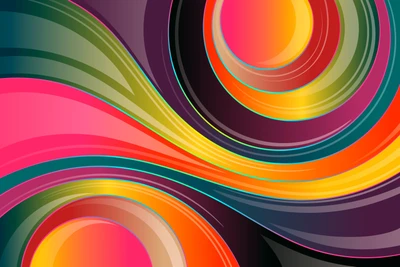 Vagues abstraites vibrantes dans un design glossy multicolore