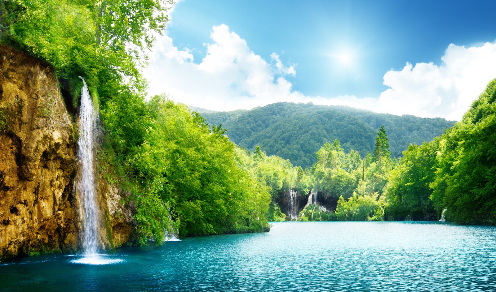 Lade natur, wasserressourcen, gewässer, wasser, wasserfall Hintergrund herunter