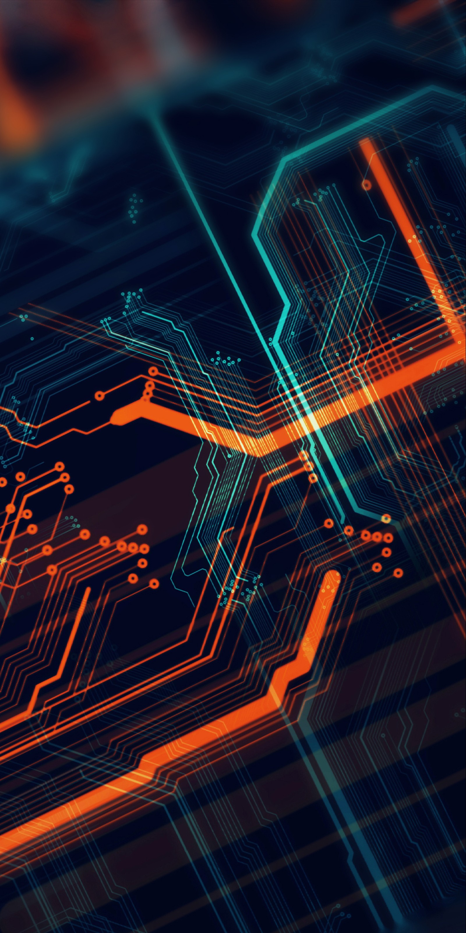 A close up of a computer circuit board with orange and blue lights (asus, abej, beograd, digital, phone)