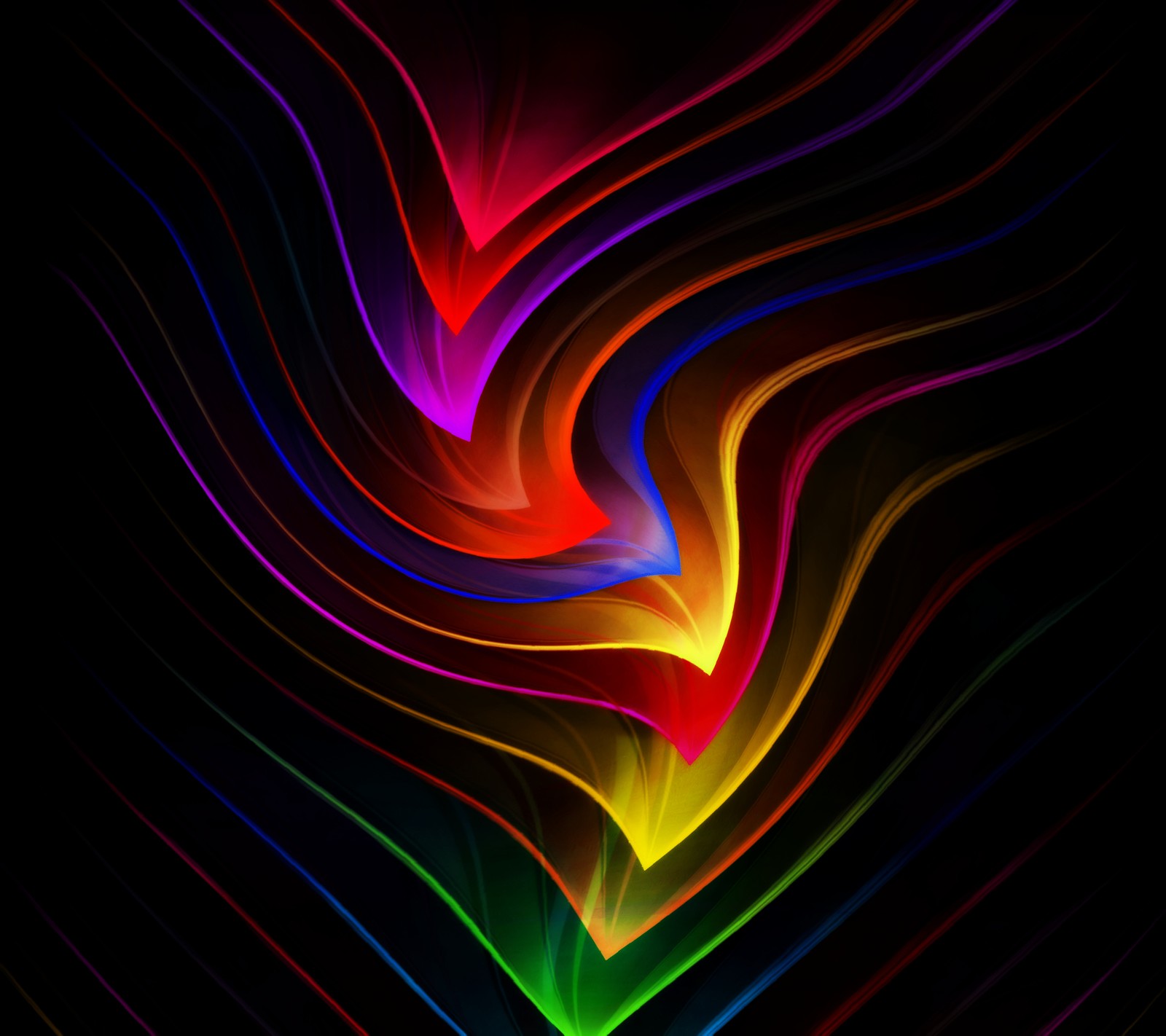 A close up of a colorful swirl on a black background (abstract, flare, waxy)