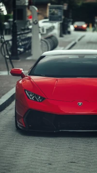 1080p, hd, huracan, lamborghini, red wallpaper