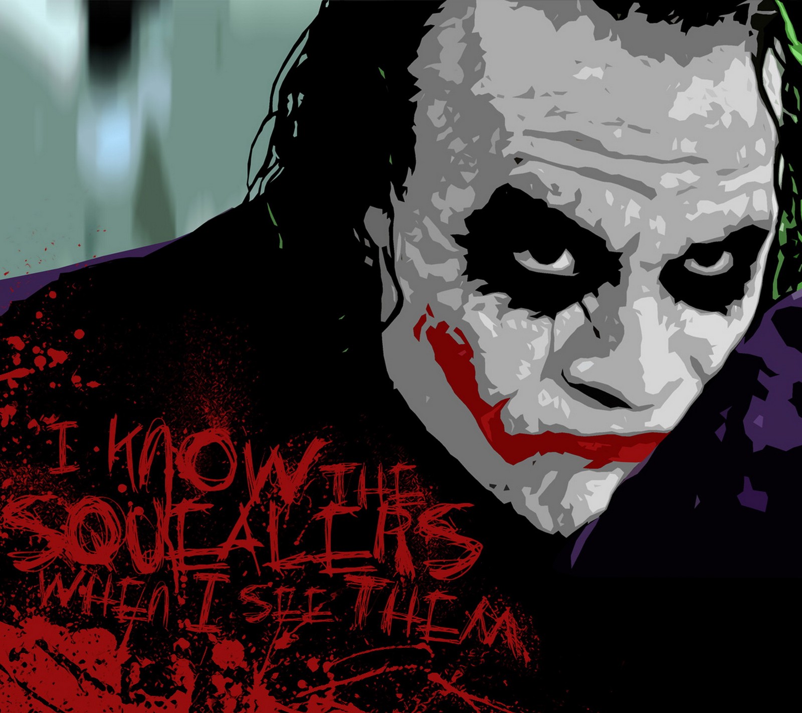 Joker in a dark suit with a red background and the words i know the joker is right behind (batman, character, dc comics, mad, quote)