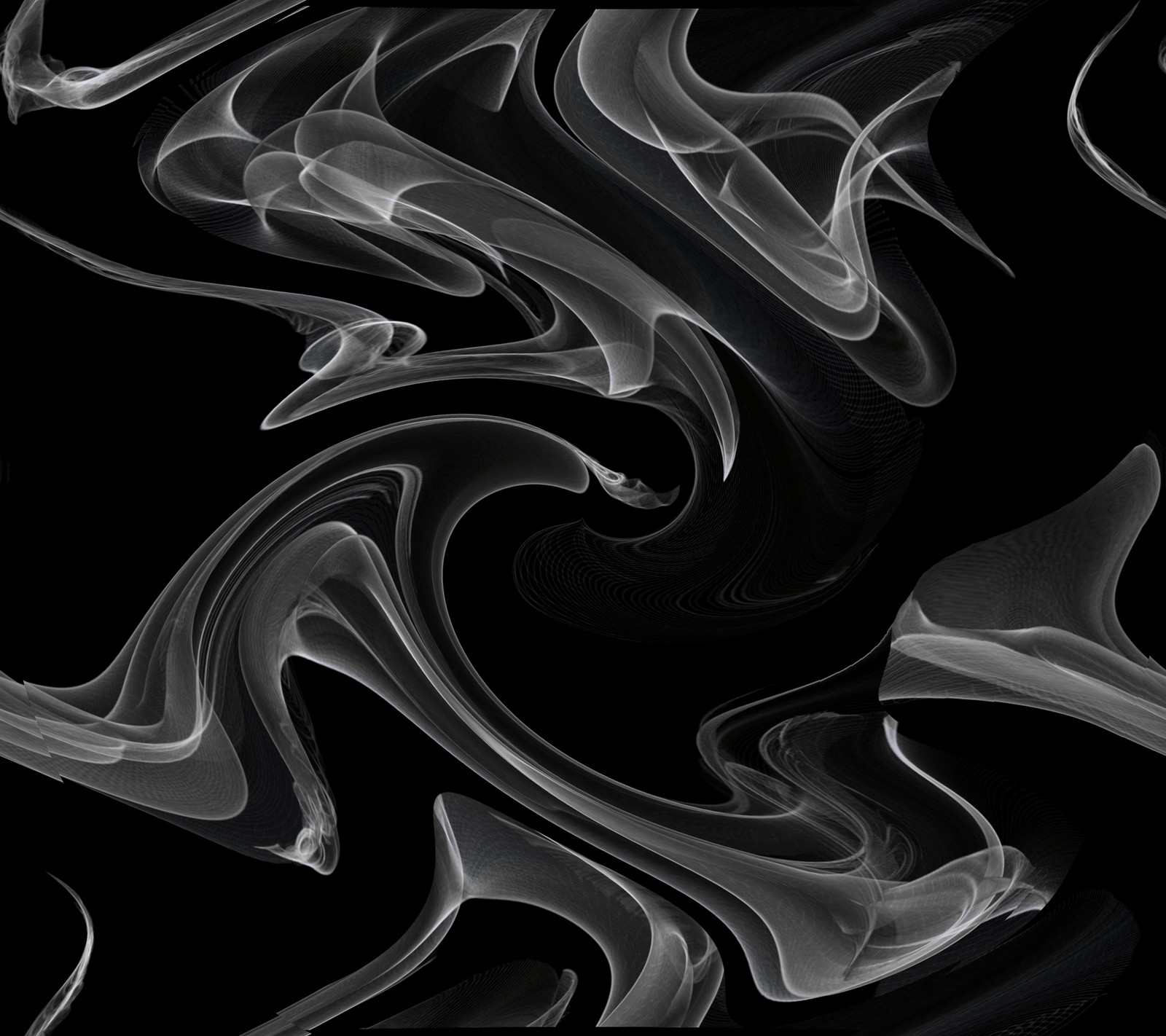 A close up of a black and white photo of smoke (abstract, distortion, sine, smoke)