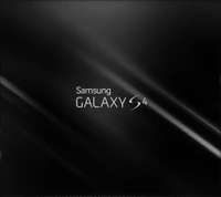 Samsung Galaxy S4-Logo auf einem schwarzen Galaxiehintergrund