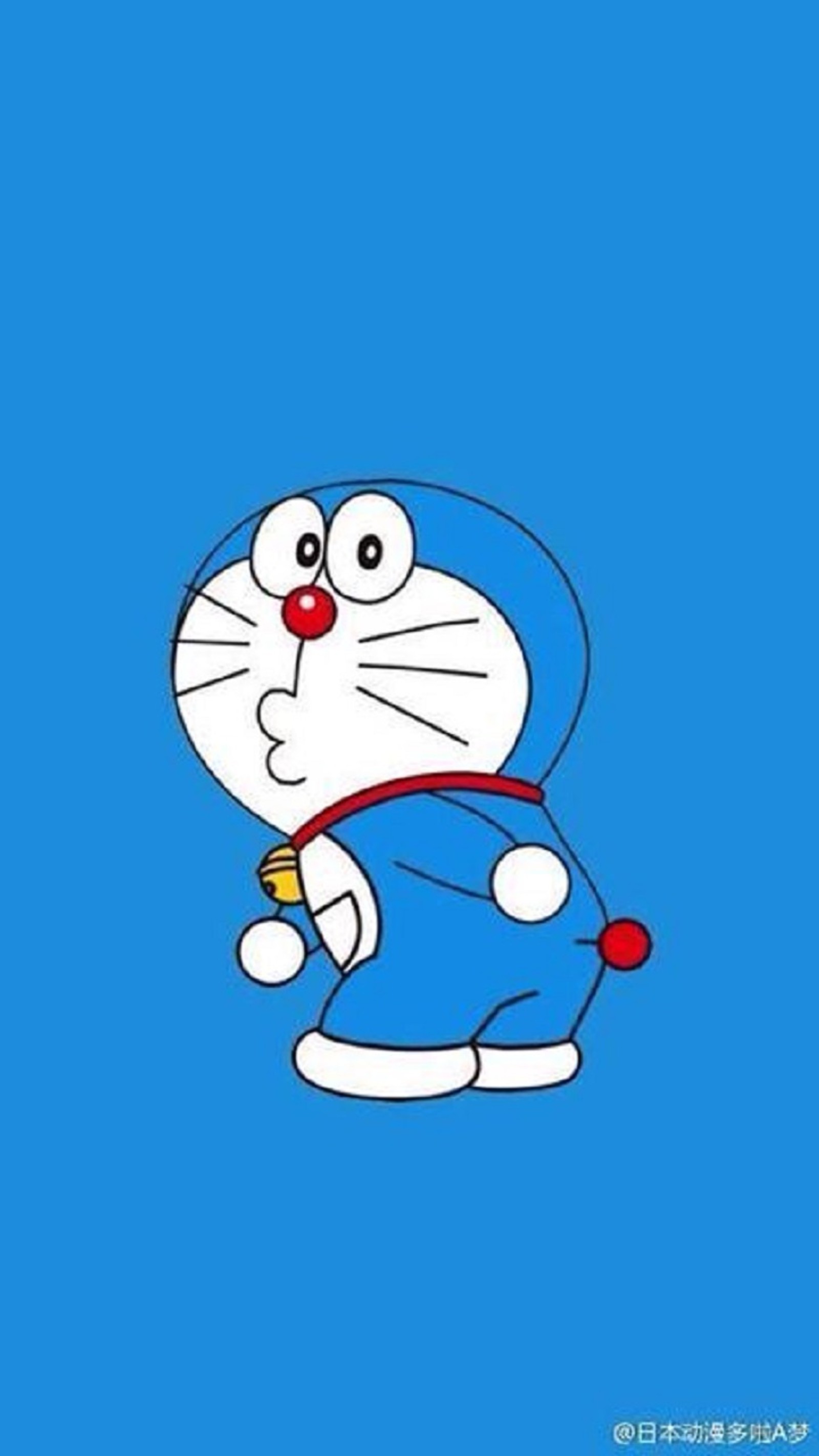 Un primer plano de un personaje de dibujos animados con un fondo azul (anime, doraemon)