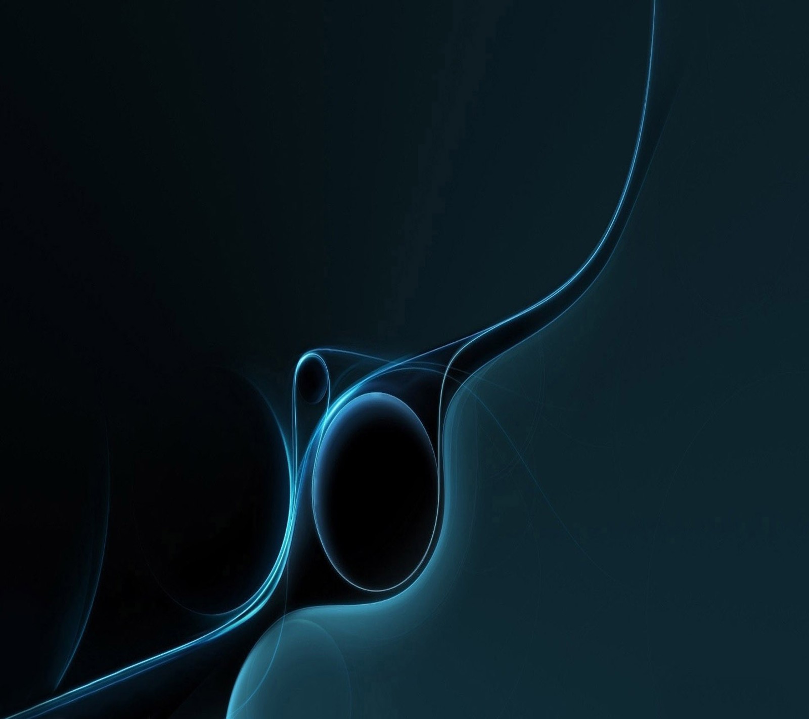 Abstract blue background with a curved curve and a black hole (abstract, wallpaper)