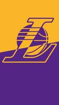 Logo des Los Angeles Lakers avec design de basket-ball