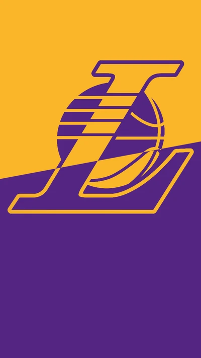 Logotipo dos Los Angeles Lakers com design de basquete