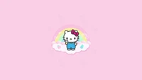 hello kitty, minimalist, pink background, hello kitty background, 5k