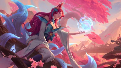 ахри, ahri, цветок духа, league of legends, lol