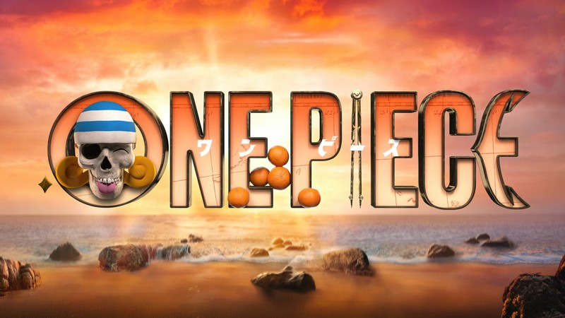 Логотип one piece с черепом и флагом на нем (нами, nami, логотип one piece, one piece logo, 5k)