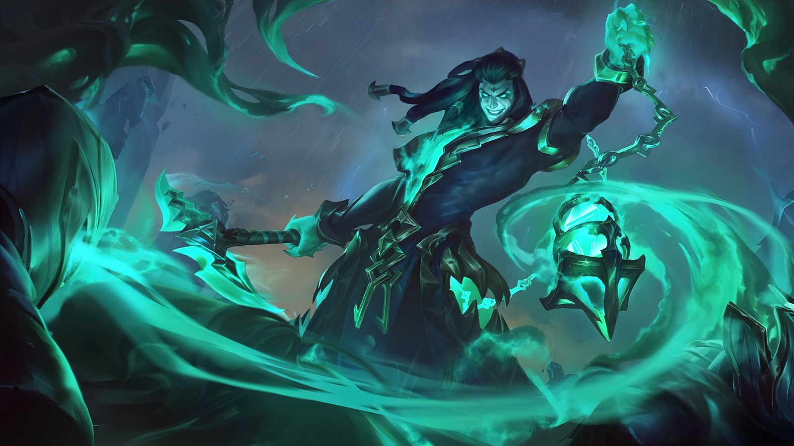 Скачать обои непривязанный, треш, thresh, league of legends, legends of runeterra