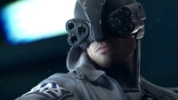 Cyberpunk 2077 Character with Advanced Visor Technology