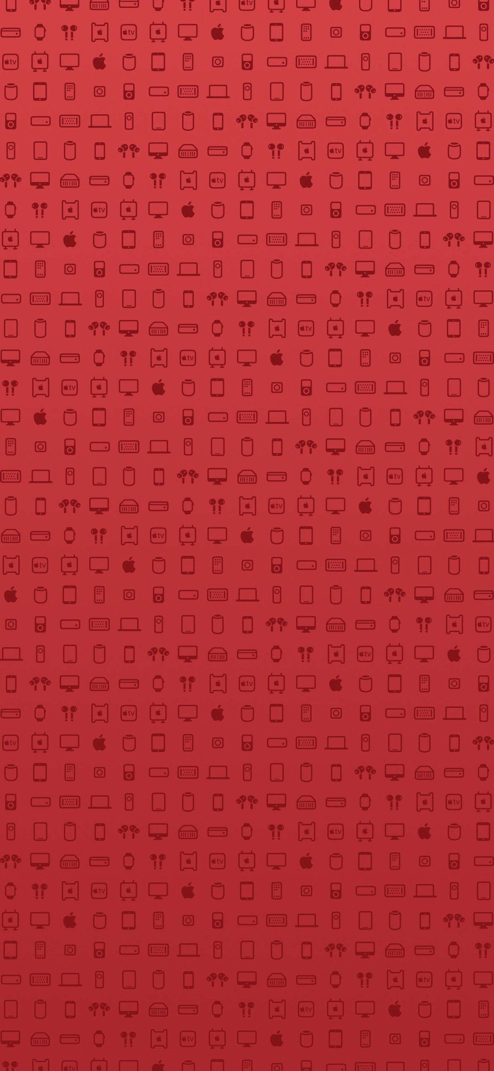 A close up of a red background with a lot of different symbols (pattern, apples, symbol, ios, brown)