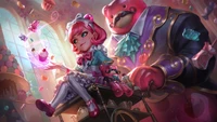 Annie et l'Ours Sucré : Une Art Splash Fantaisiste de League of Legends