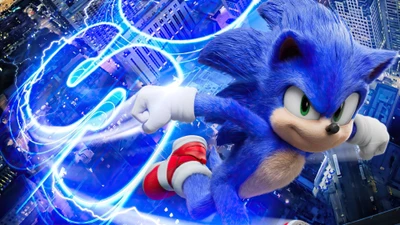 Sonic the Hedgehog in Action: Dynamic Poster from the 2020 Movie