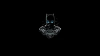 Emblema minimalista de Batman con ojos brillantes