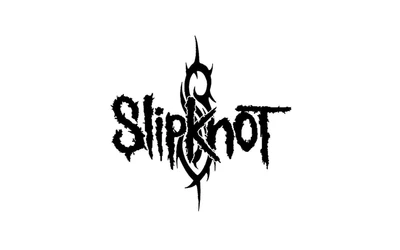 Logo de Slipknot en design graphique noir et blanc