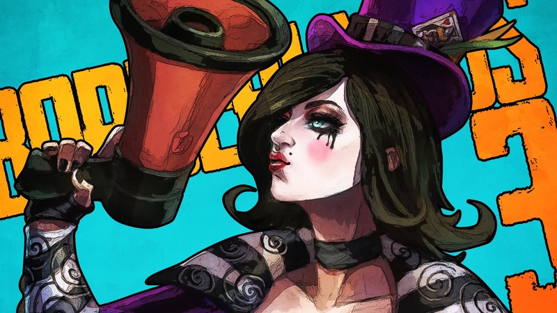 Крупный план женщины с шляпой и мегафоном (borderlands 3, видеоигра, moxxi)