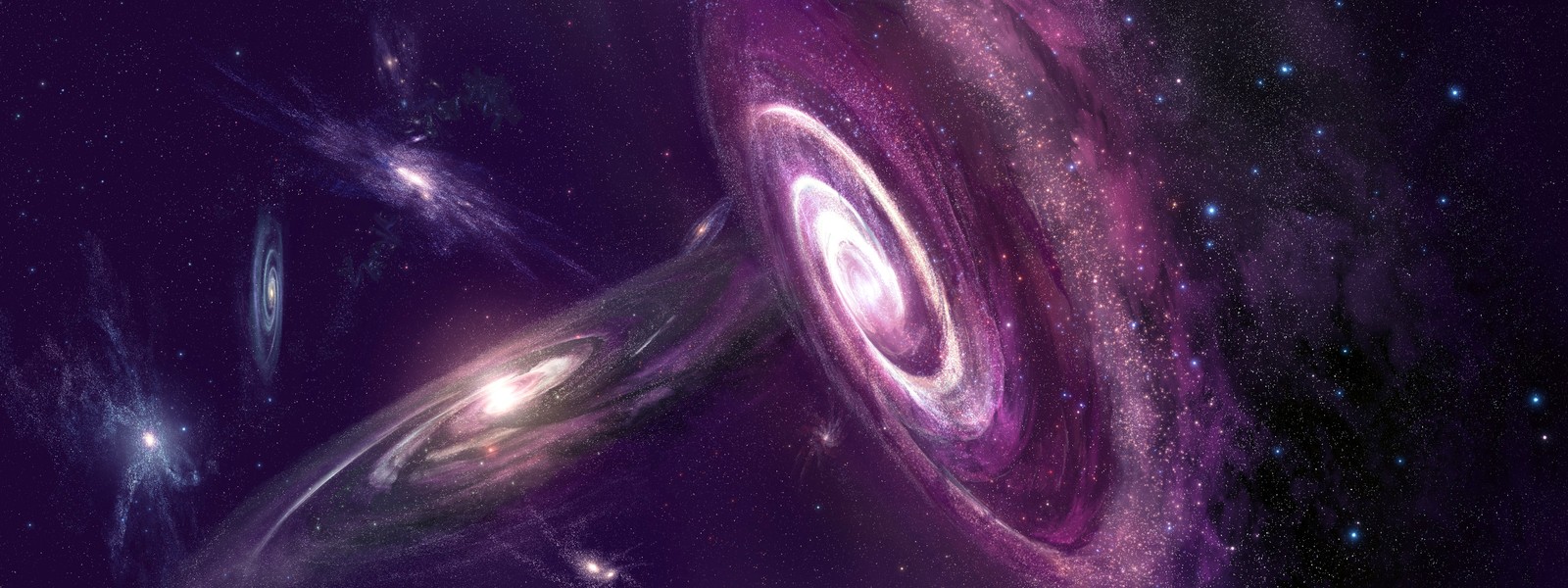 galaxy, universe, planet, outer space, purple wallpaper