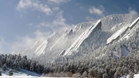 mountainous landforms, mountain, snow, winter, mountain range