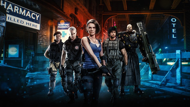 Постер фильма резидент зло 2 (resident evil 3, ремейк, re3, видеоигра, персонажи)