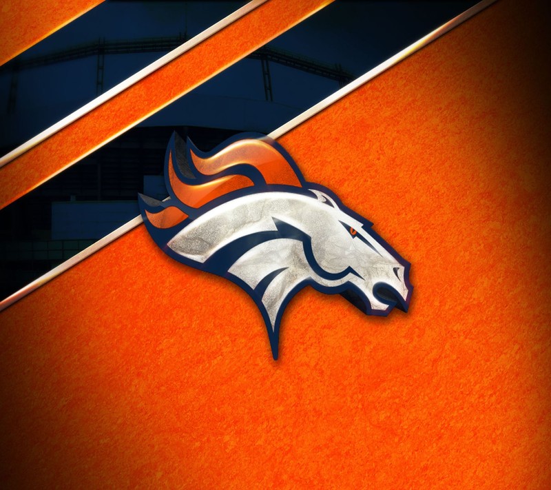 Близкий план логотипа denver broncos на оранжевом фоне (денвер бронкос, denver broncos, nfl)