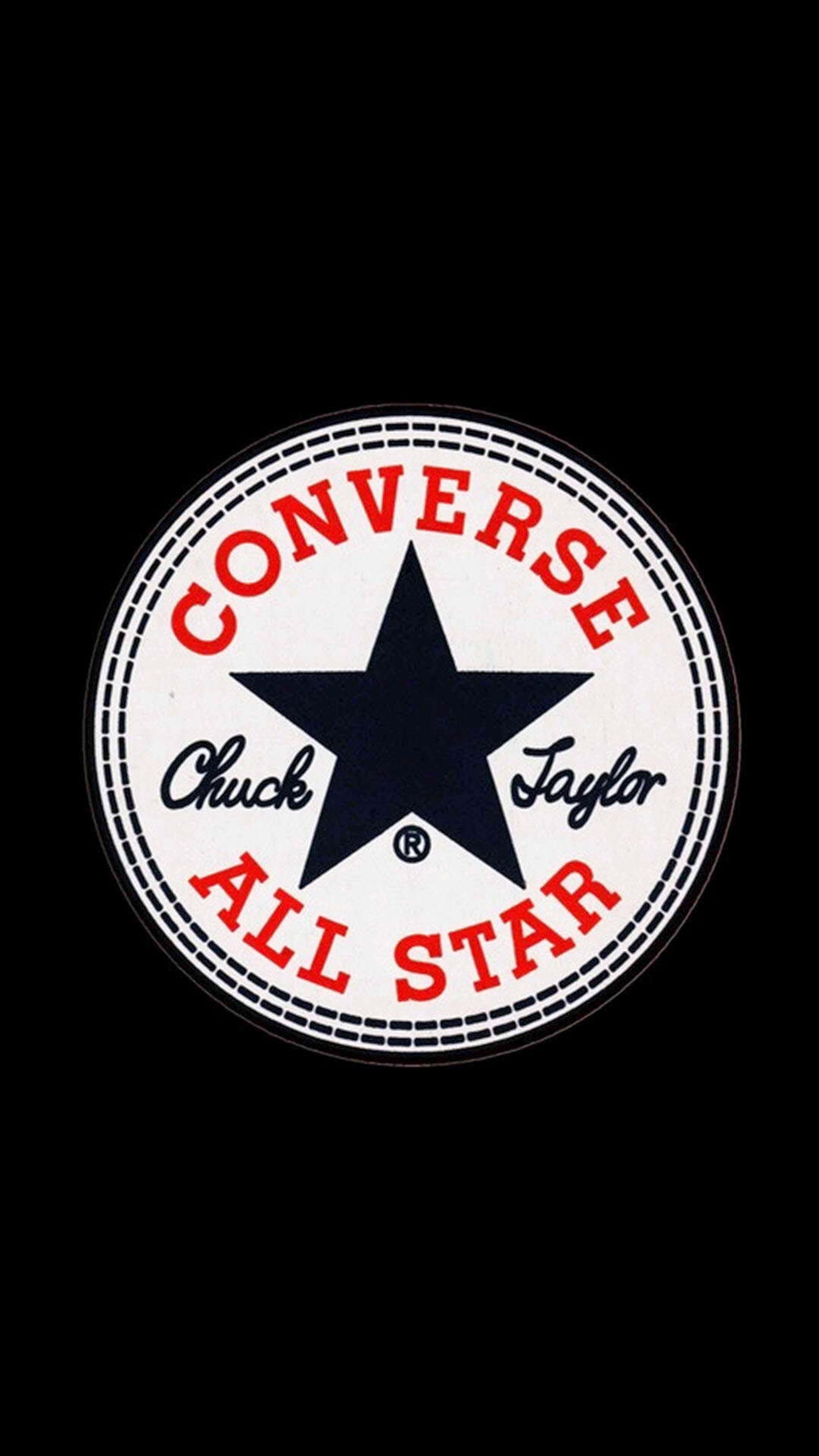 Logotipo de converse all star en un fondo negro (marca, converse, zapatos)