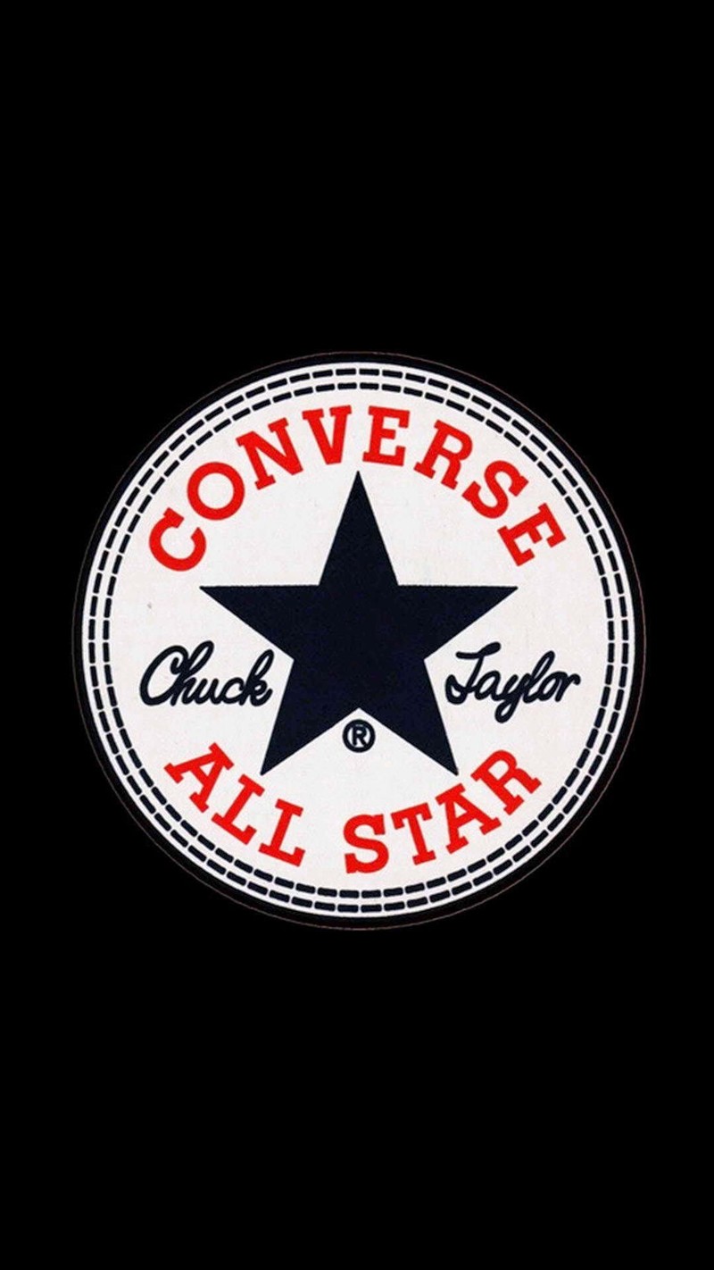 Логотип converse all star на черном фоне (бренд, converse, обувь)