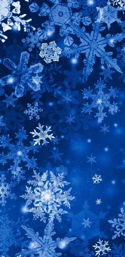 Winter Wonderland: Blue Snowflakes on a Festive Background