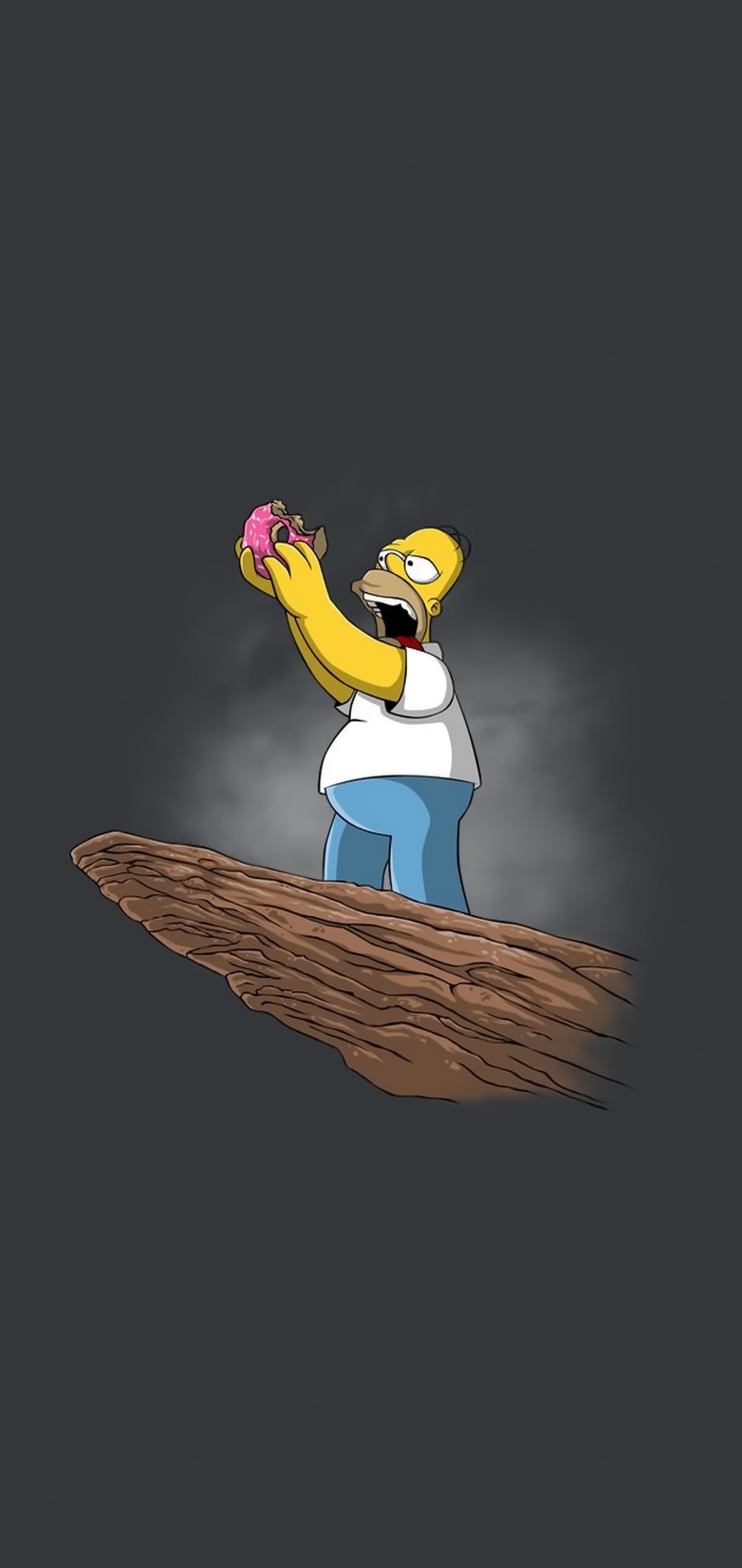 Simpsons simpson está comiendo una dona en una rama de árbol (10 más, galaxia, homero, nota, samsung)