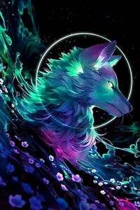 wolf, flowers, special, supernatural, dark wallpaper