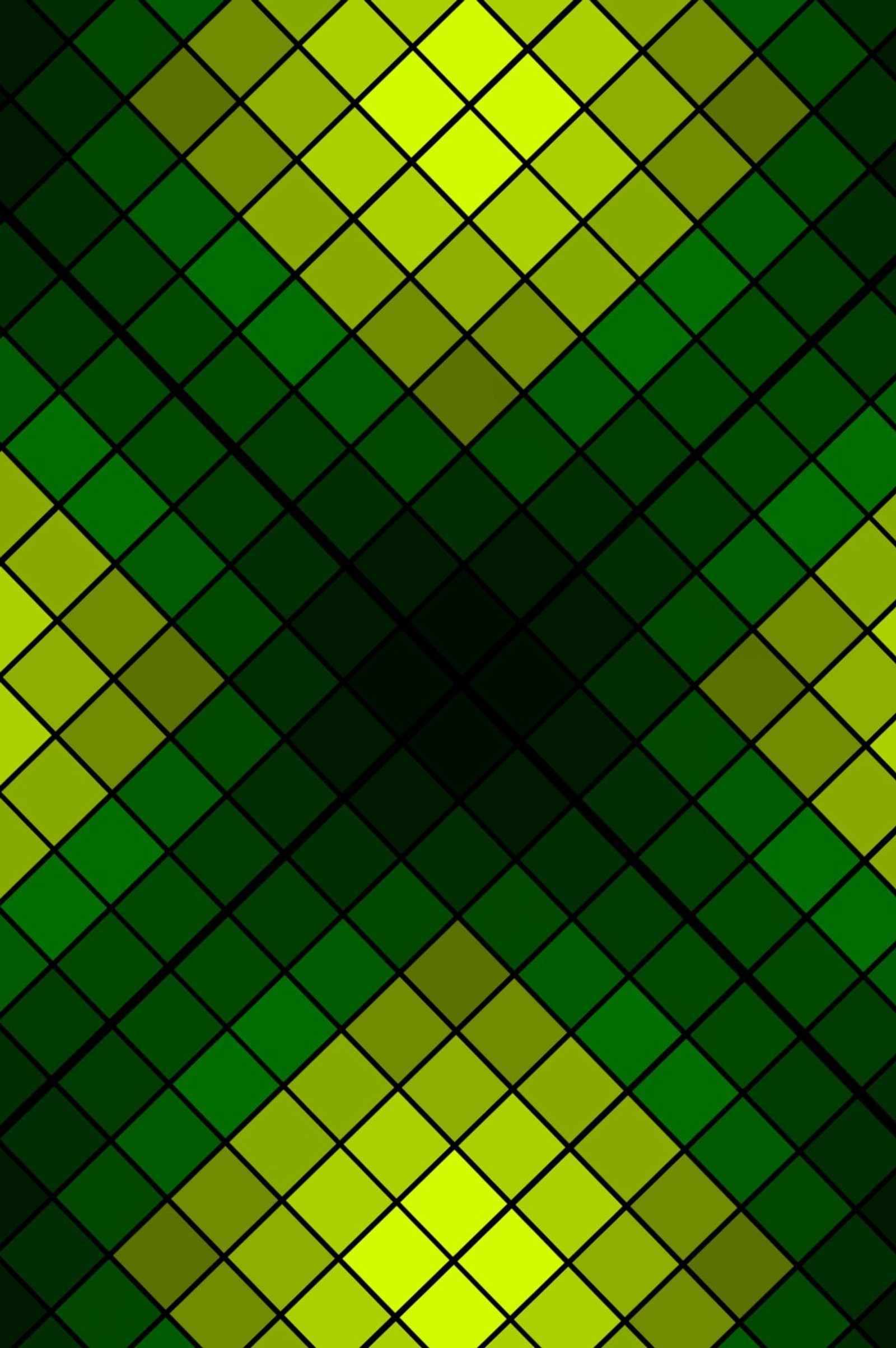 A close up of a green and yellow plaid pattern (abstract, green, rhombuses)